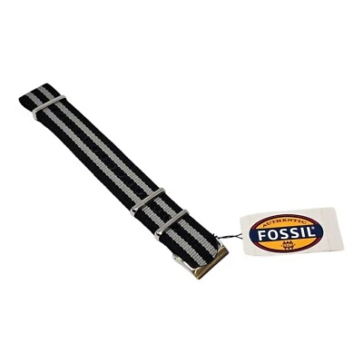 Fossil Man's 18 毫米黑色尼龙表带 AMS151 全新 带标签 — 第 1/3 张图片