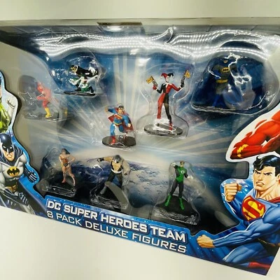 DC SUPER HEROES TEAM 8 Pack 4" Mini Figuras BATMAN SUPERMAN MUJER MARAVILLA FLASH Foto 1 de 4