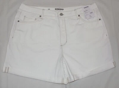 Pantalones cortos de jean Sonoma Plus de tiro alto blancos 16W 18W 20W 22W 24W nuevos para mujer Foto 1 de 4