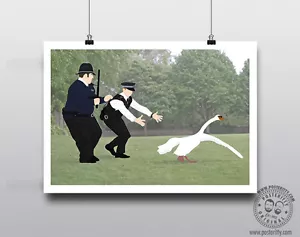 HOT FUZZ Swan  - Minimalist Movie Poster Print Posteritty Minimal Pegg Frost Art - Picture 1 of 2