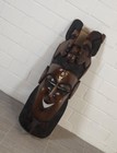 edle große Afrikanische Aufsatz Kopf Maske Holzmaske Wandmaske 95 cm Vintage RAR