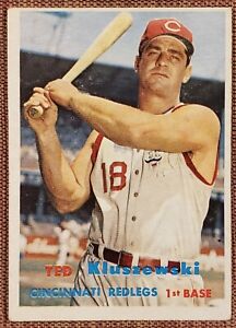 1957 Topps #165 Ted Kluszewski Cincinnati Reds Authentic Original Baseball Card