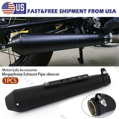 Motorcycle Exhaust Muffler Pipe Motorbike Tailpipe Fit for Harley Suzuki Racer - Image 1 of 4