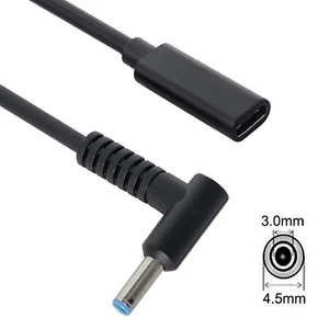 Type C Female Input to DC 4.5mm x 3.0mm Power PD Charge Cable For HP Laptop F - Picture 1 of 12