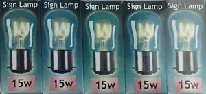 5x Crompton 15W BC B22 PYGMY 15 Watt Bulb SIGN LAMP - Picture 1 of 4