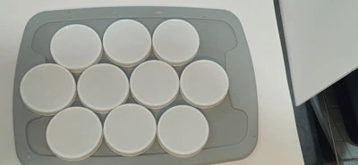 Paquete de 10 tapas de tarro de albañil de plástico de boca ancha Foto 1 de 4