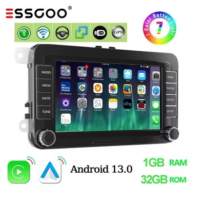 7" Auto Carplay Android 13 Car GPS Stereo Radio For VW Volkswagen Jetta Passat Foto 1 de 4