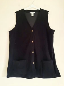 Orvis Black Waistcoat Jacket Sleeveless Size L - Picture 1 of 6