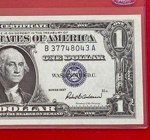 1957 $1 Dollar Silver Certificate (Blue Seal) Block B-A , Uncirculated - Picture 1 of 3