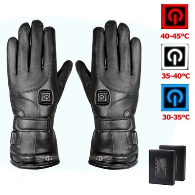 MAKENLOS Elektrische Beheizbare Motorradhandschuhe Wärmer Handschuhe Thermo mit 2 Akku DE