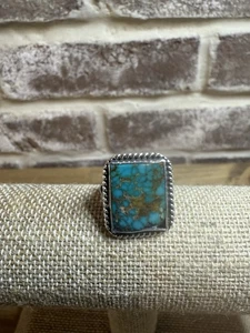 Anillo de plata esterlina indio navajo vintage con turquesa de cobre grande talla 9 - Imagen 1 de 12