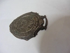 Antiguo Oklahoma 1907 Gran Sello Premio Insignia Premio 14kt GP en Bronce - Imagen 1 de 6