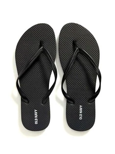 OLD NAVY WOMEN'S CLASSIC BLACK FLIP FLOPS THONG SANDALS SIZE 8 - Picture 1 of 1