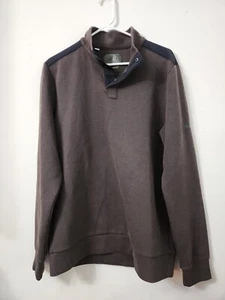 Under Armour Men's Large Sweatshirt 1/4 Button Pullover Dark Brown - Picture 1 of 10