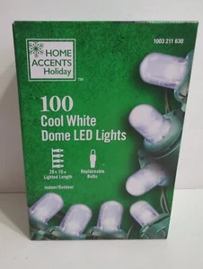 Home Accents Holiday 100 Cool White LED Dome String Lights 29 Ft Christmas - Picture 1 of 2