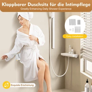 NEU Klappbarer Duschsitz zur Wandmontage Dusch Duschhocker Badestuhl Duschstuhl - Bild 1 von 18