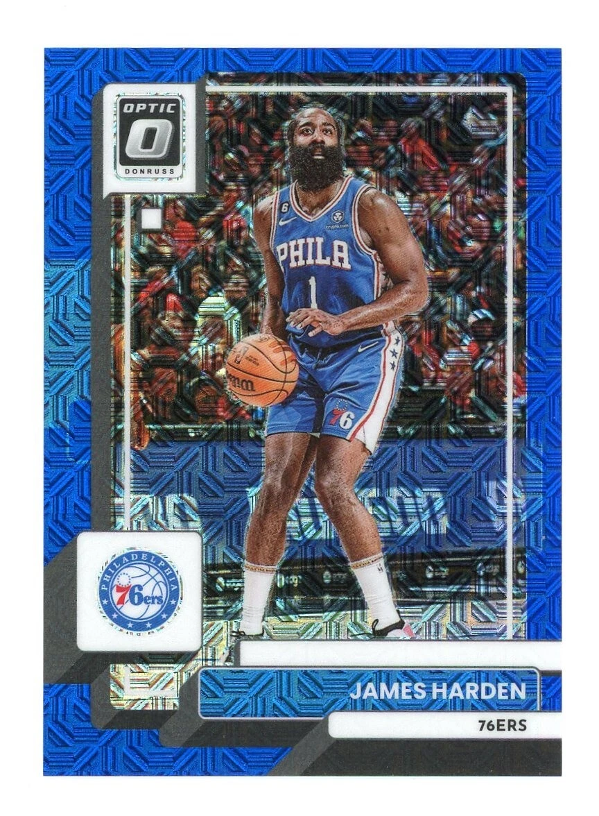 2022-23 Panini Donruss Optic #22 James Harden Choice Blue Mojo Prizm /24 SP