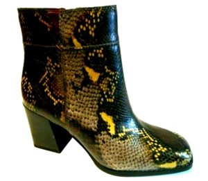 FRANCO SARTO Size 6 Multi Color Leather Reptile Print Ankle Boots New - Picture 1 of 5