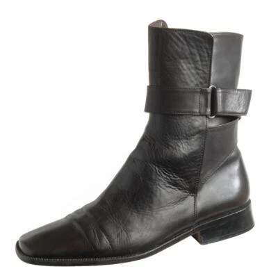 Botas de media pantorrilla JILL SANDER botines talla 38 EU 7 US Marrón Oscuro Puntera Cuadrada España Foto 1 de 4