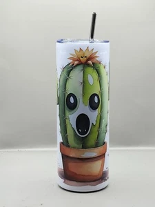 Halloween Ghostface Cactus Spooky Fun 20 oz Tumbler #20004 - Foto 1 di 1