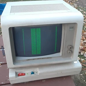 VINTAGE IBM 5291 2 Terminal Green Screen Monitor DM12N501 CRT Working AS IS - Picture 1 of 4