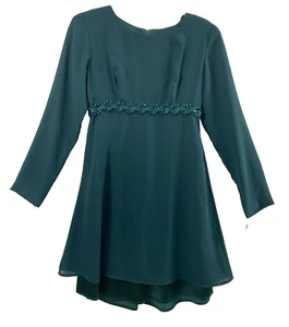 Just Choon Partykleid Damen Größe 1 dunkelgrün Empire Taillenband Blumenmuster Neu aus altem Lagerbestand - Bild 1 von 10