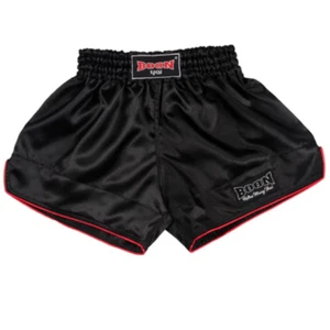 BOON Boxershorts Herren MMA Muay Thai Combat Fight Training Workout schwarz Satin - Bild 1 von 2