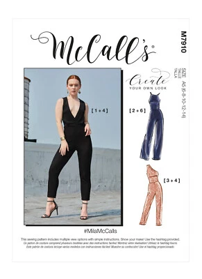 McCall's Sewing Pattern M7910 Misses Jumpsuits Pull On Variations Sizes 14-22 UC - Image 1 of 4