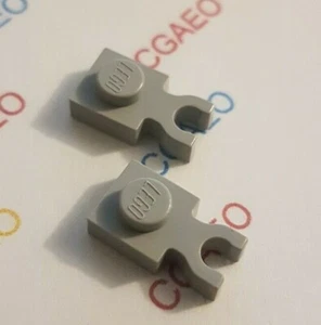 2 x Lego 4085c Plate, Modified 1 x 1 with Clip Vertical - Type 3 (thick U clip) - Foto 1 di 1