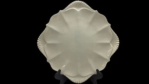 VINTAGE LENOX IVORY PORCELAIN 24 k GOLD DECORATED SANDWICH CAKE PLATTER - Picture 1 of 3