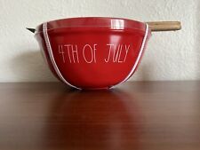 Rae Dunn 4th of July Red Melamine 10 Inch Mixing Bowl And Spatula Set 3 Pieces