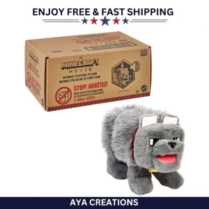Minecraft Dennis the Wolf Plush Toy w/ Sound & Moving Mouth - 14 Inch Mattel - Picture 1 of 10