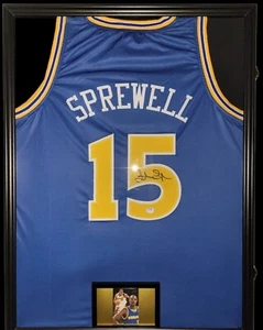 Latrell Sprewell Framed Autographed Jersey (PSA) - Picture 1 of 1