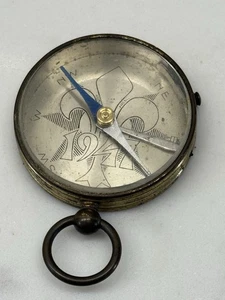 1947 Boy Scout World Jamboree French brass compass with transit lock Rare - Picture 1 of 24
