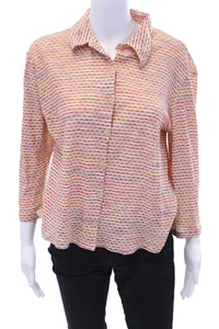 Missoni Sport Womens Cotton Blend Long Sleeve Button Up Blouse Top Multicolor 46 - Picture 1 of 6