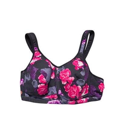 Sujetador Livi Active 42D Estampado Floral Inalámbrico Confort Soporte Diario Negro Multi Foto 1 de 4