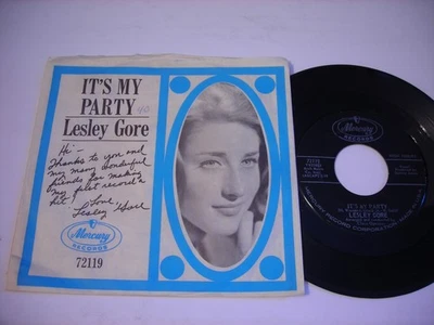 w PICTURE SLEEVE Lesley Gore It's My Party / Danny 1963 Mono 45rpm VG++ Foto 1 de 2