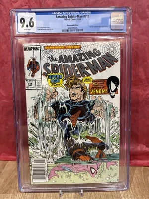 Amazing Spider-Man 315, Quiosco, CGC 9.6 Off-White/White pgs, Mcfarlane Venom Foto 1 de 4