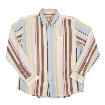 Camisa Scotch & Soda Voile Arrugada Rayas Abotonada Para Hombre Grande Blanca Amsterdam Foto 1 de 4