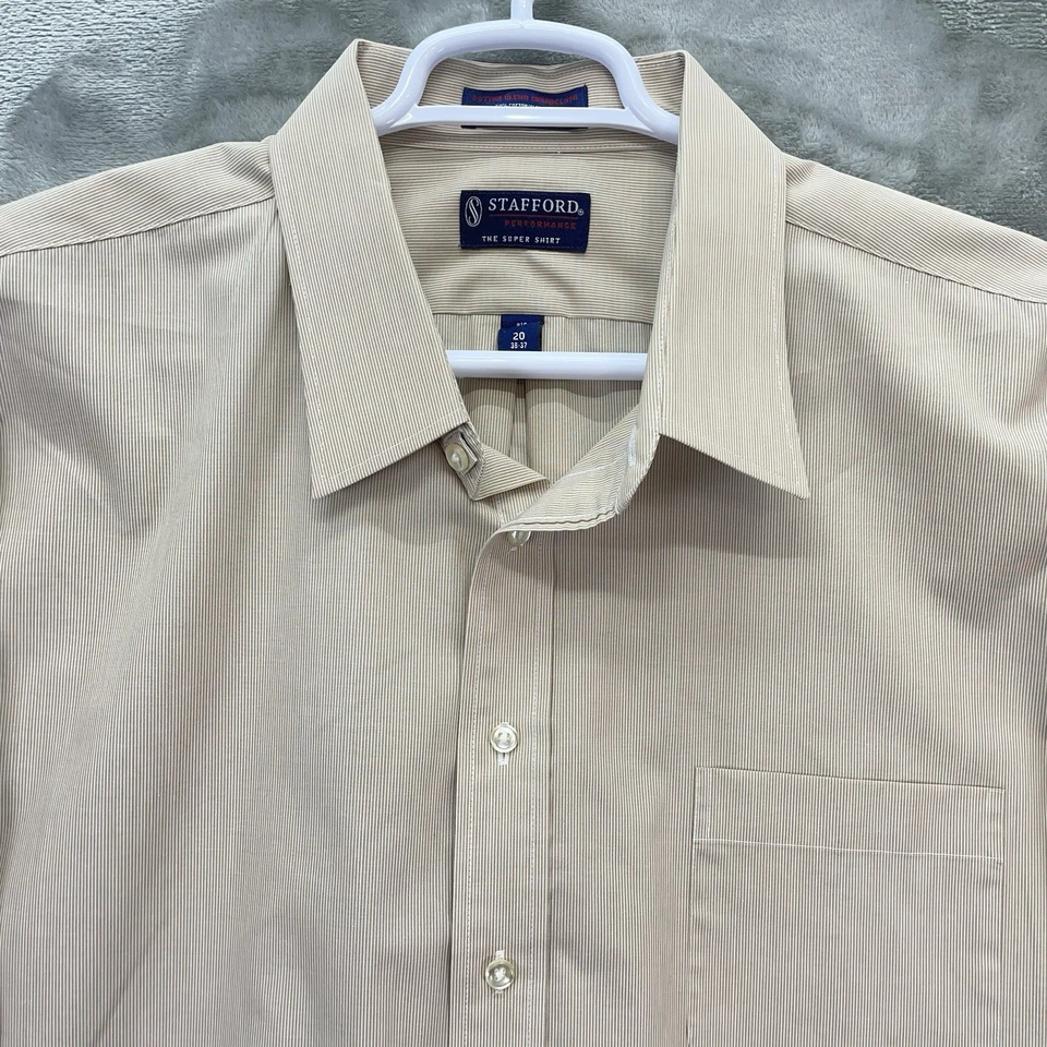 Camisa Stafford Hombres 20 Grande 36-37 SUPER Vestido de tela ancha Trabajo Negocios Esencial Foto 1 de 4