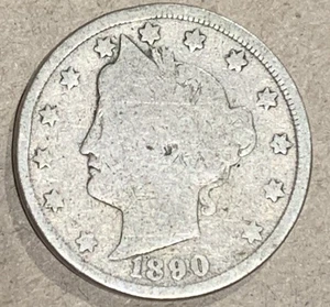 1890 Liberty Head "V" Nickel, 5 Cent Piece. - Picture 1 of 2