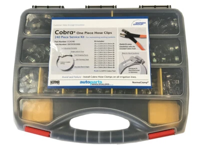 NORMA COBRA HOSE CLIPS CLAMPS KIT 240 PIECES WITH INSTALLATION / REMOVAL PLIERS - image 1 of 4