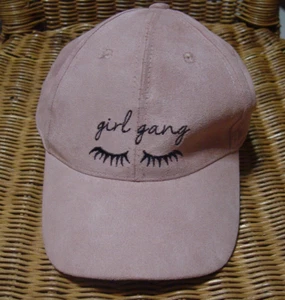 Heritage Womens Baseball Cap“Girl Gang” Hat Pink Velvet Ladies Kohl’s GUC - Picture 1 of 8