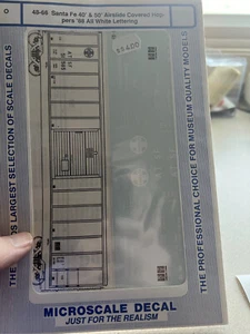 Calcomanía escala O MICROESCALA 48-66 Santa Fe 40 y 50' tolva cubierta de deslizamiento aéreo - Imagen 1 de 2