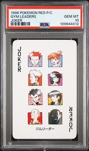 1996 POKEMON RED POKER CARD GYM LEADERS PSA 10 GEM MINT JOKER - Picture 1 of 2