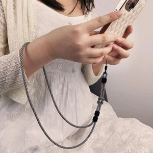 Hand-woven Mobile Phone Lanyard Long Dual-use Lanyard New Neck Hanging Chain - Photo 1 sur 17