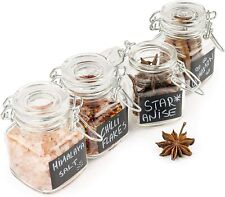 12 x Glass Spice Jars Clip Seal Spice Herbs Storage Preserve Kitchen Containers