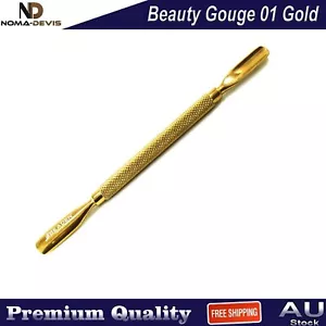 Manicure Pedicure Rose Gold Beauty 01 Gouges Cuticle Pusher Nail Cleaner Tools - Picture 1 of 4