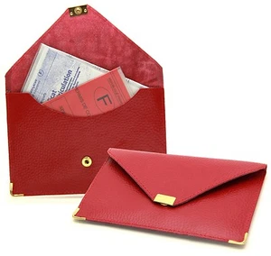 Étui Pochette Carte Grise Permis en Cuir Style Enveloppe - Picture 1 of 5