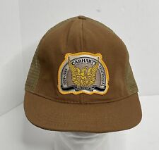 VTG 1989 Carhartt Centennial Snapback Hat Cap Eagle Patch Mesh Trucker Hat USA
